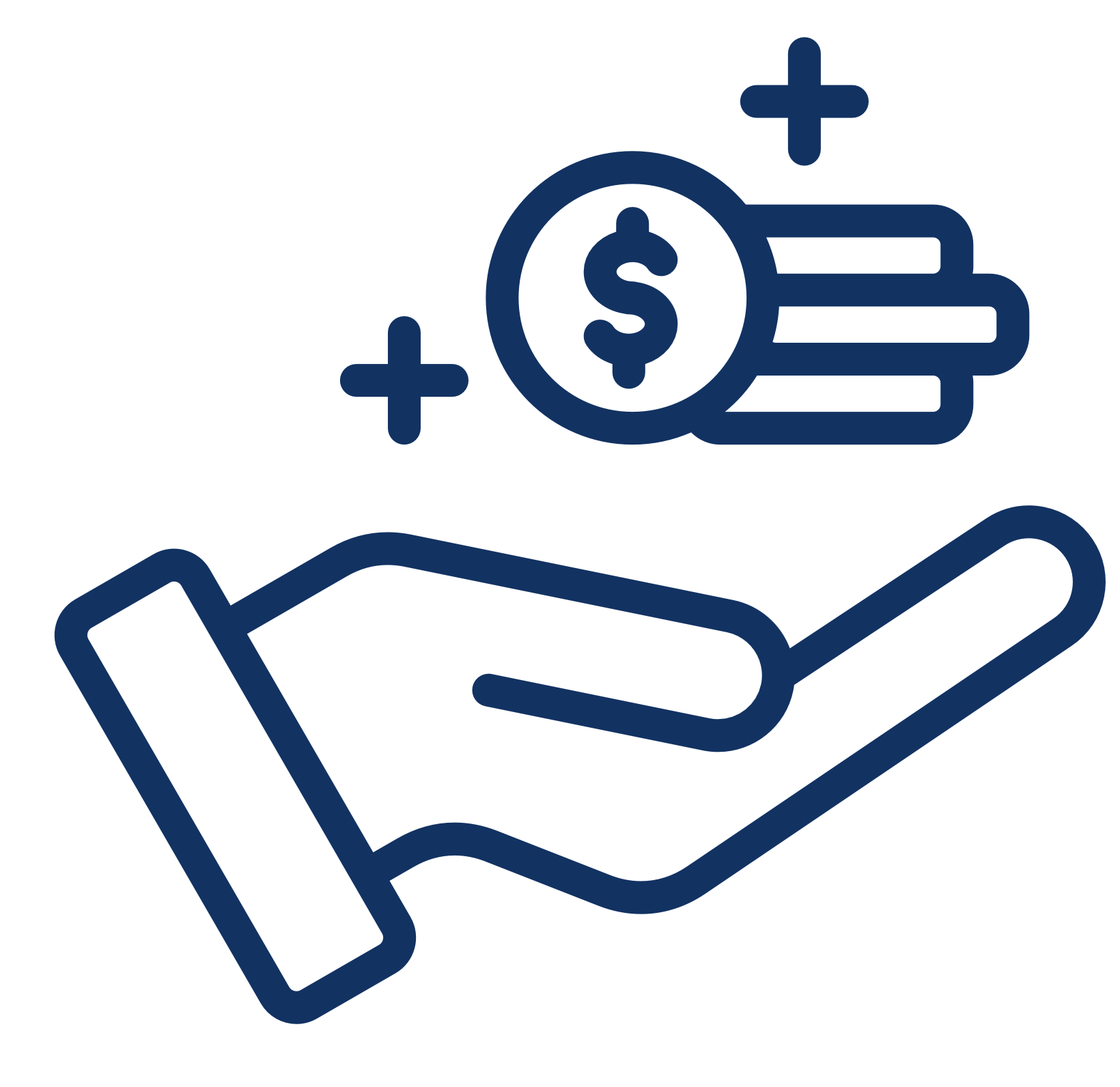 hand giving money