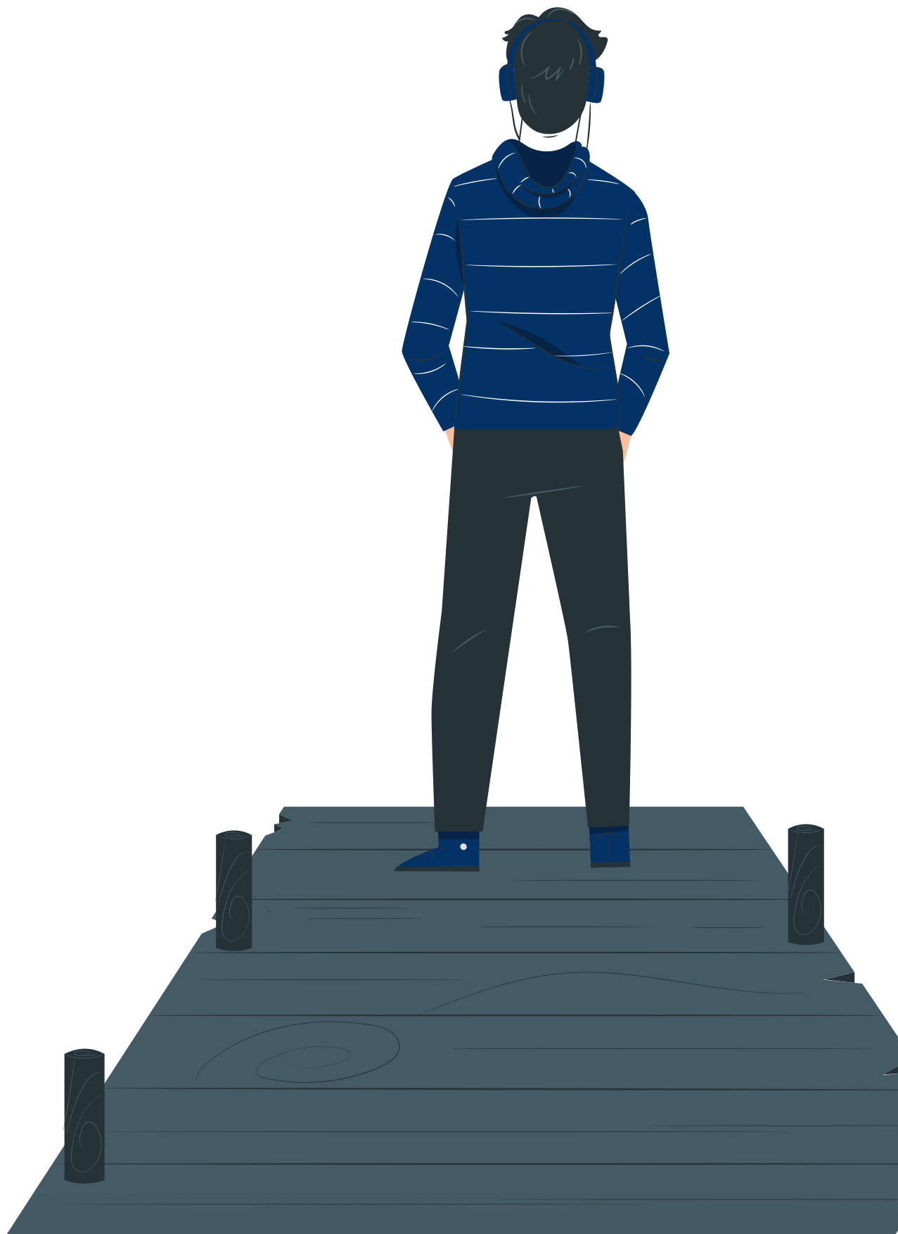 man looking out
