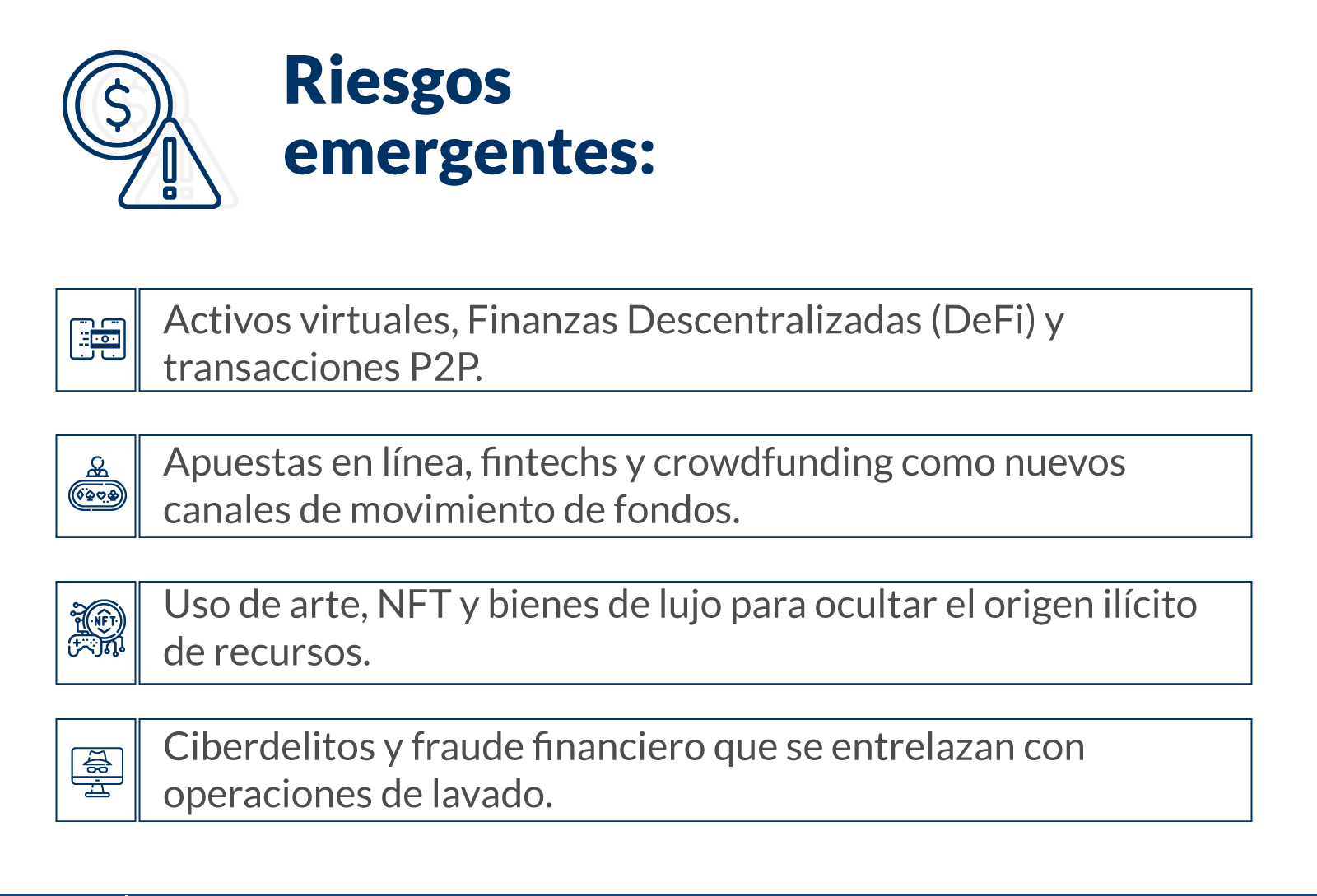 riesgos emergentes lavados de activos