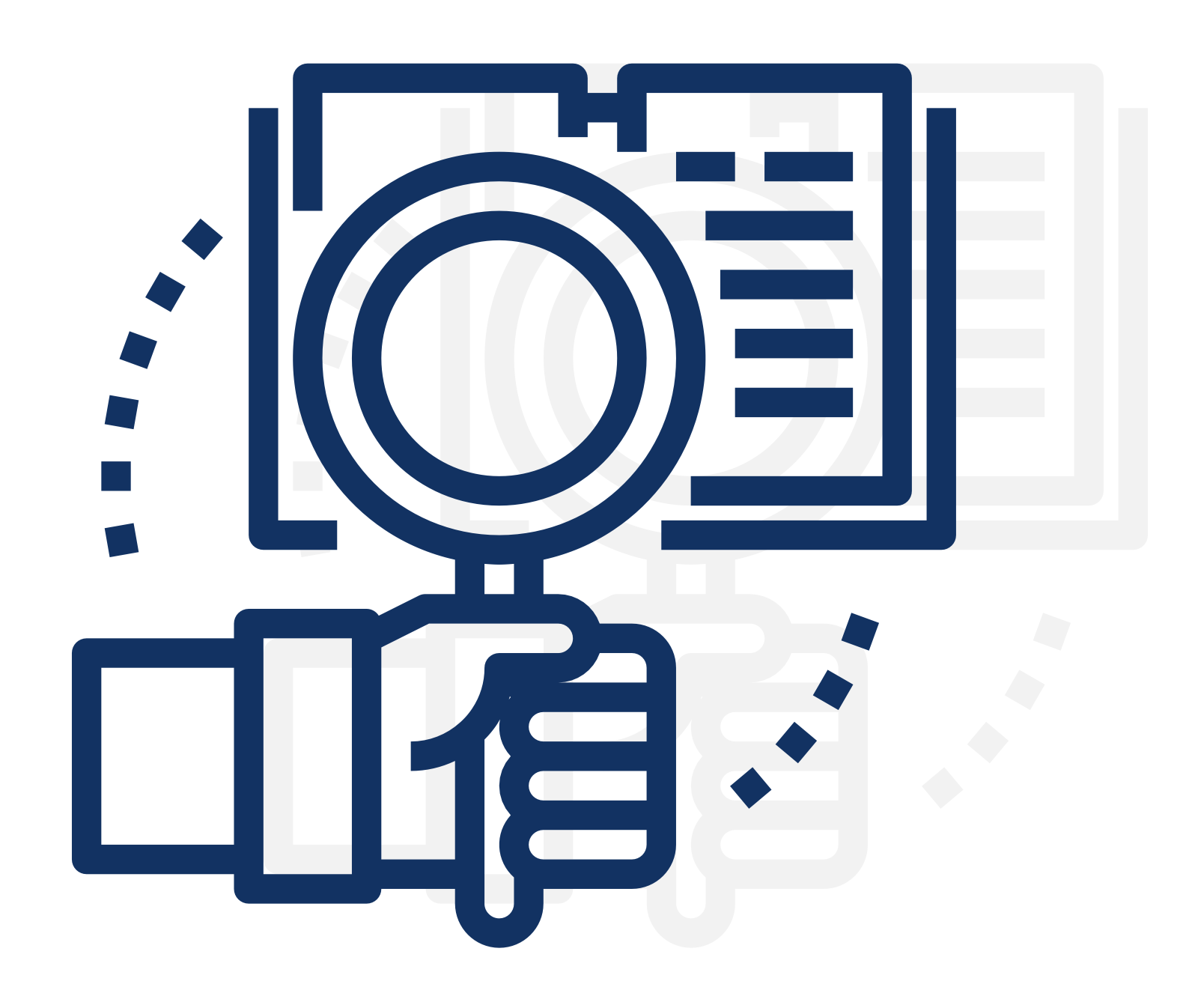 book and magnifying glass